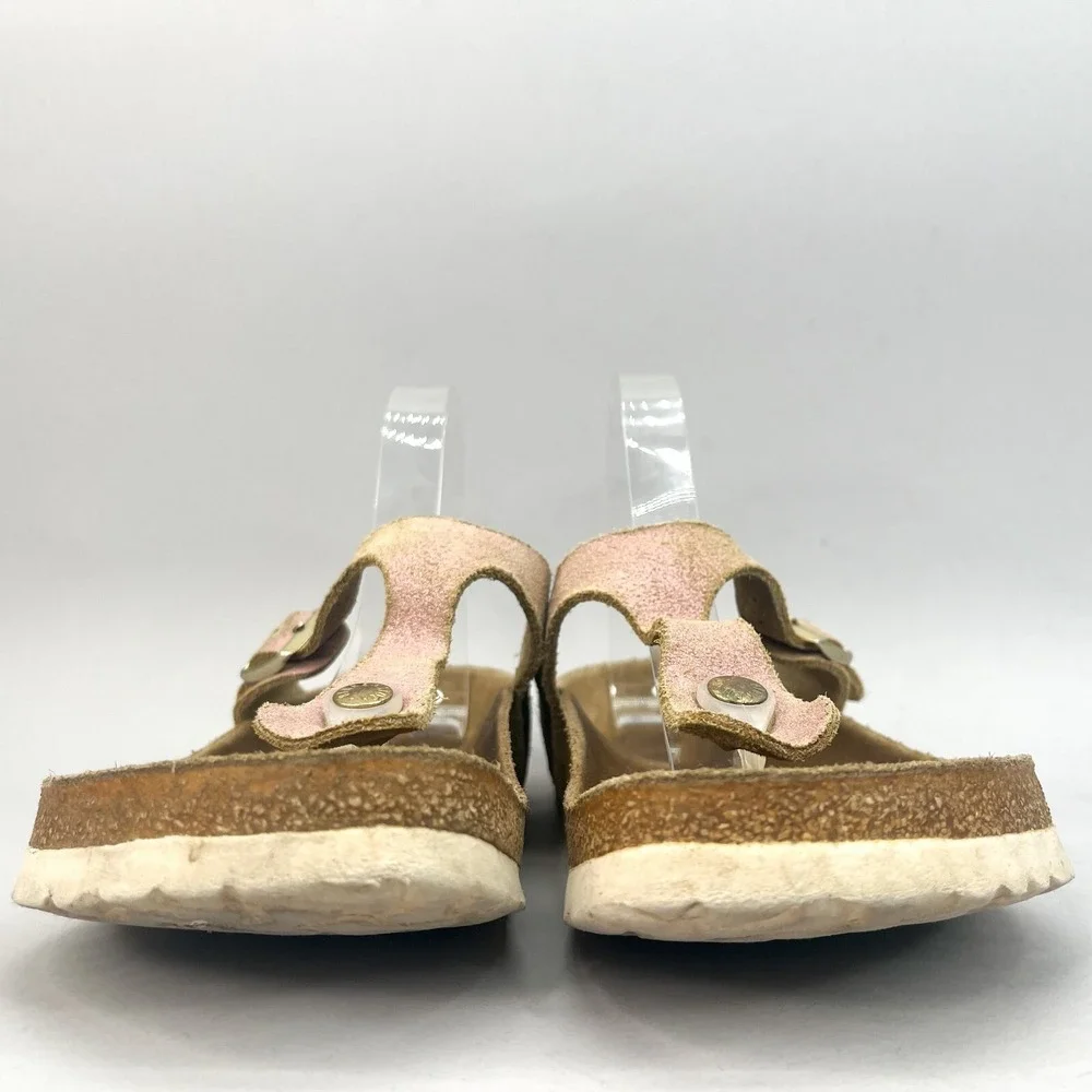 Birkenstock Gizeh Sandals Womens 38/ 7 Shoes Thong Slide Pink Suede Slip On Flat